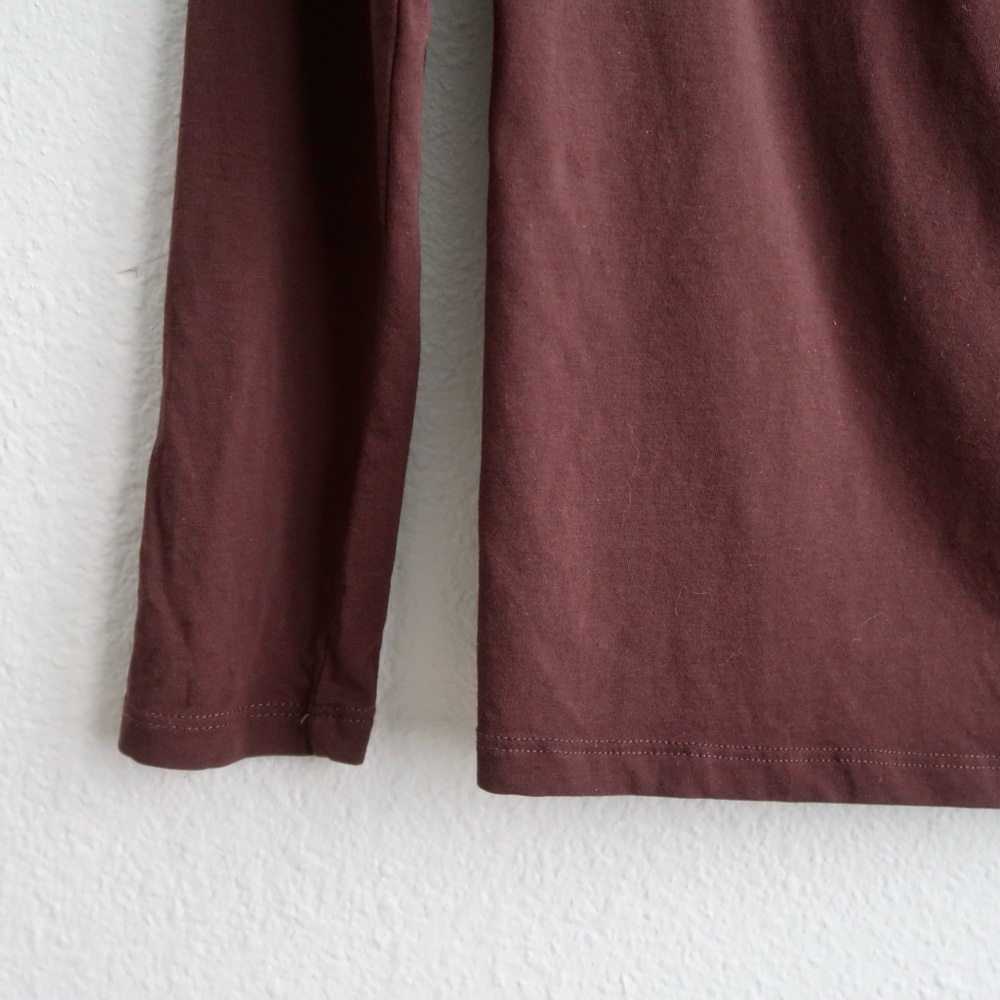 NWOT Ralph Lauren Brown Long Sleeve Drape Front Top - Picture 6 of 10